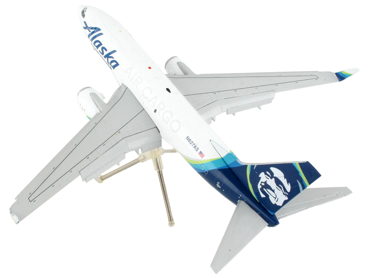 Boeing 737-700BDSF Commercial Aircraft with Flaps Down "Alaska Air Cargo" White with Blue Tail "Gemini 200" Series 1/200 Diecast Model Airplane