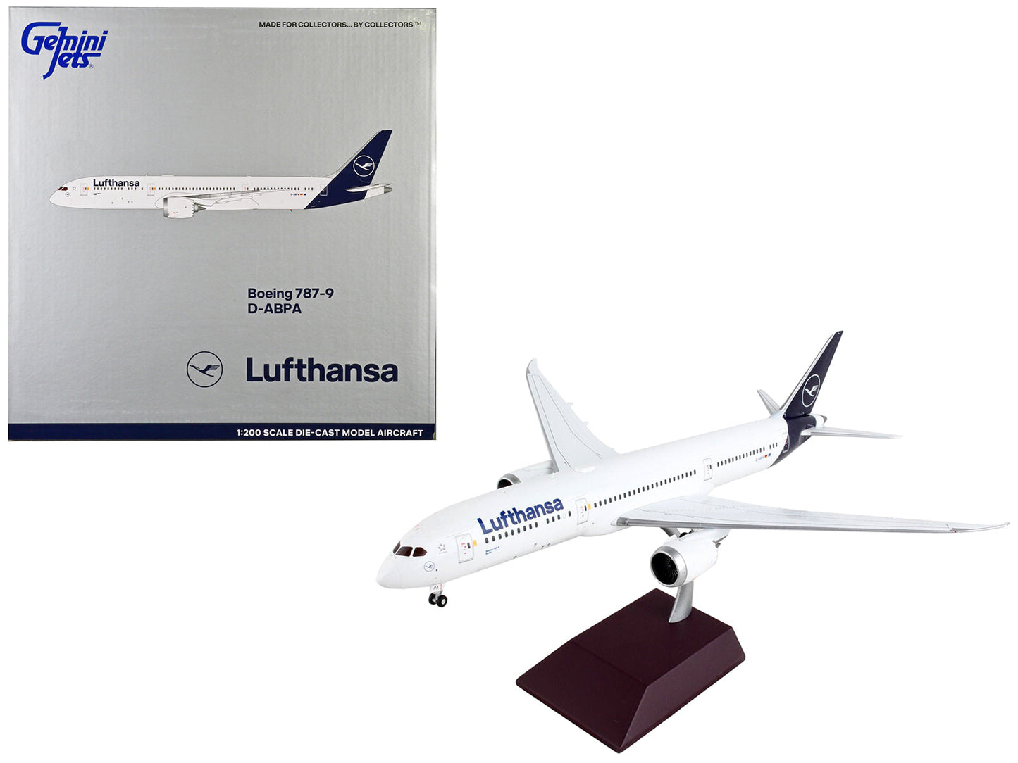 Boeing 787-9 Commercial Aircraft "Lufthansa" White with Blue Tail "Gemini 200" Series 1/200 Diecast Model Airplane