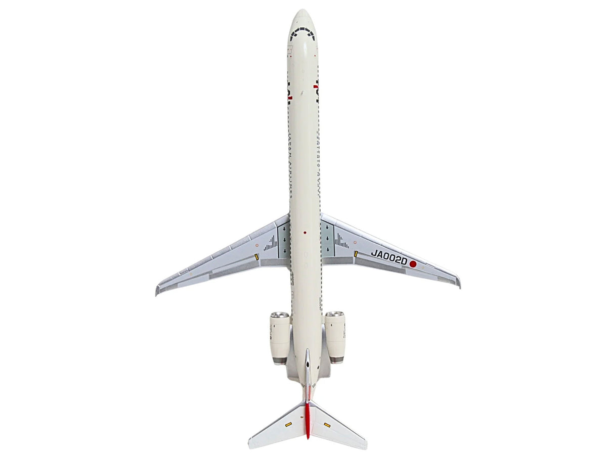 McDonnell Douglas MD-90 Commercial Aircraft "Japan Airlines" (JA002D) White with Red Tail "Gemini 200" Series 1/200 Diecast Model
