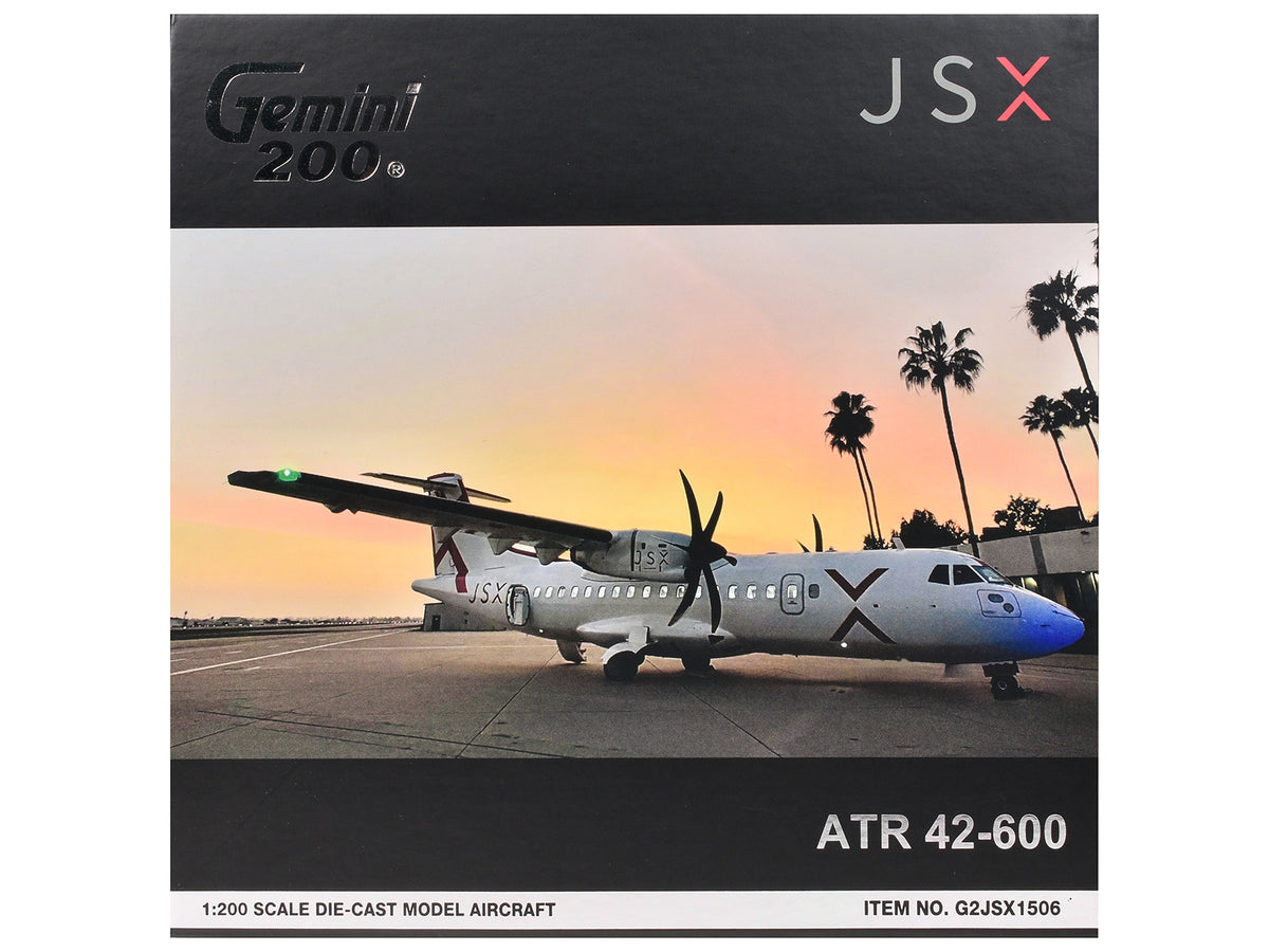 ATR 42-600 Commercial Aircraft "JSX" (N400JX) White with Red Stripes "Gemini 200" Series 1/200 Diecast Model Airplane