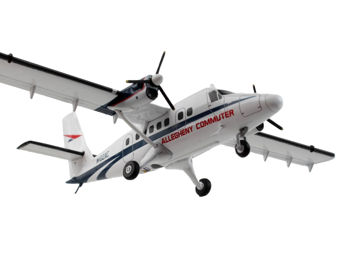 De Havilland DHC-6-300 Commercial Aircraft "Allegheny Airlines" White with Blue Stripes "Gemini 200" Series 1/200 Diecast Model Airplane