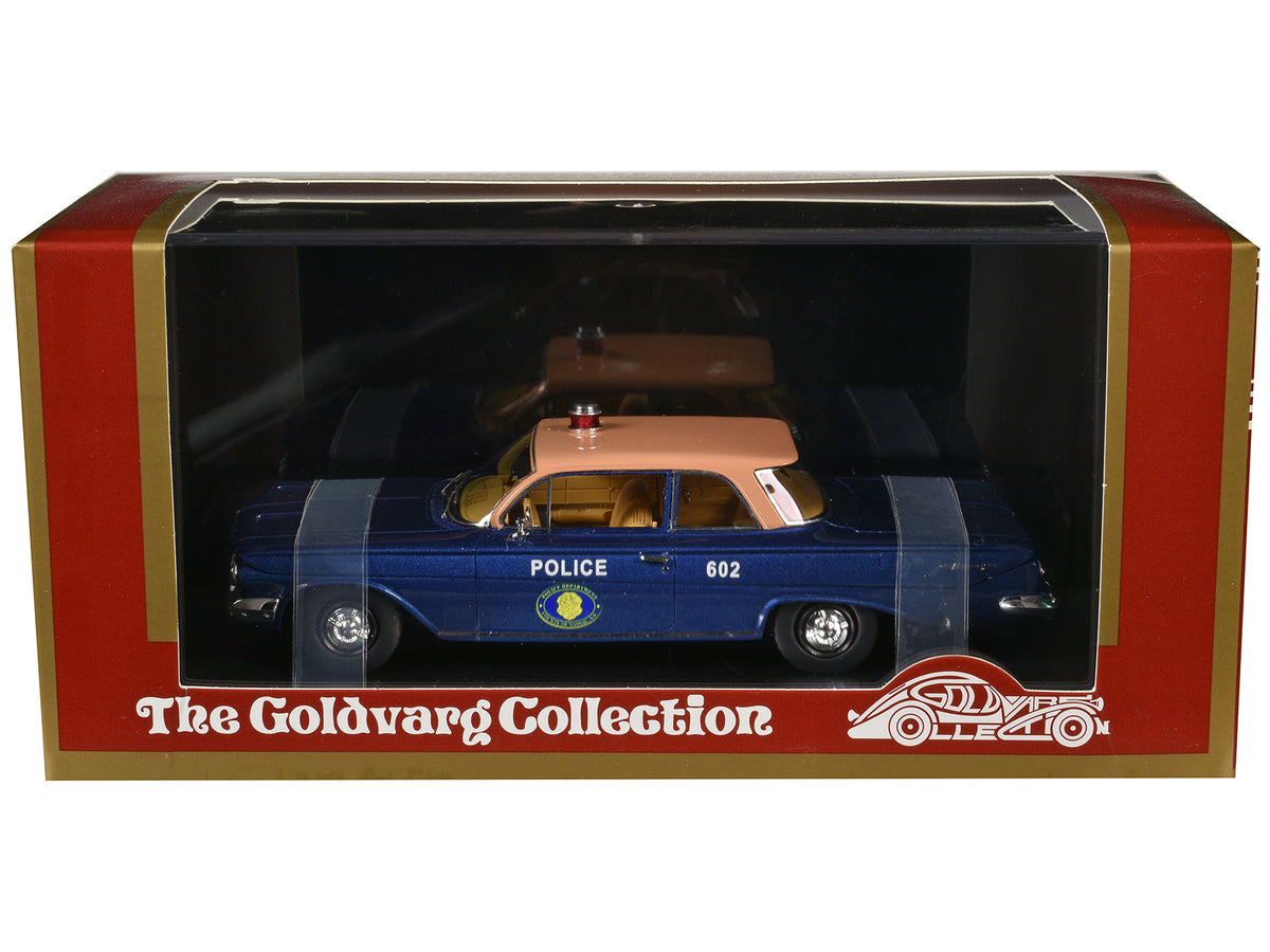1961 Chevrolet Biscayne "Nassau County Police Department" Blue Metallic with Beige Top Limited Edition to 150 pieces Worldwide 1/43 Model Car