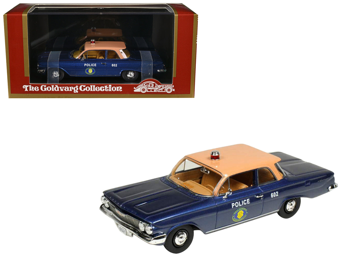 1961 Chevrolet Biscayne "Nassau County Police Department" Blue Metallic with Beige Top Limited Edition to 150 pieces Worldwide 1/43 Model Car