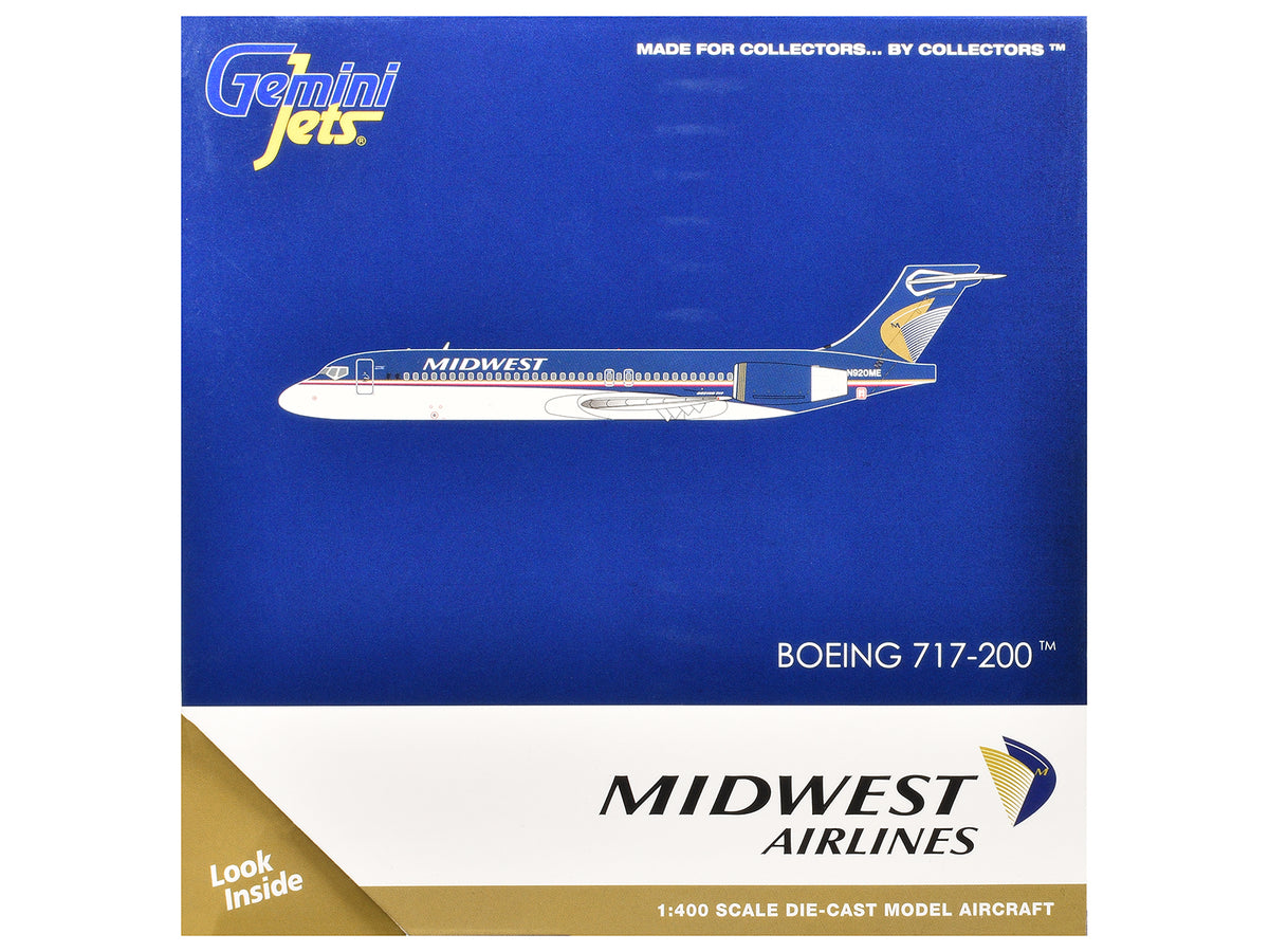 Boeing 717-200 Commercial Aircraft "Midwest Airlines" (N920ME) Blue and White 1/400 Diecast Model Airplane