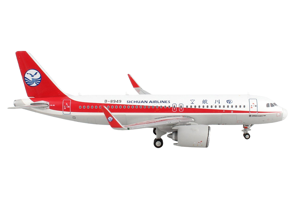 Airbus A320neo Commercial Aircraft "Sichuan Airlines" White with Red Stripes and Tail 1/400 Diecast Model Airplane