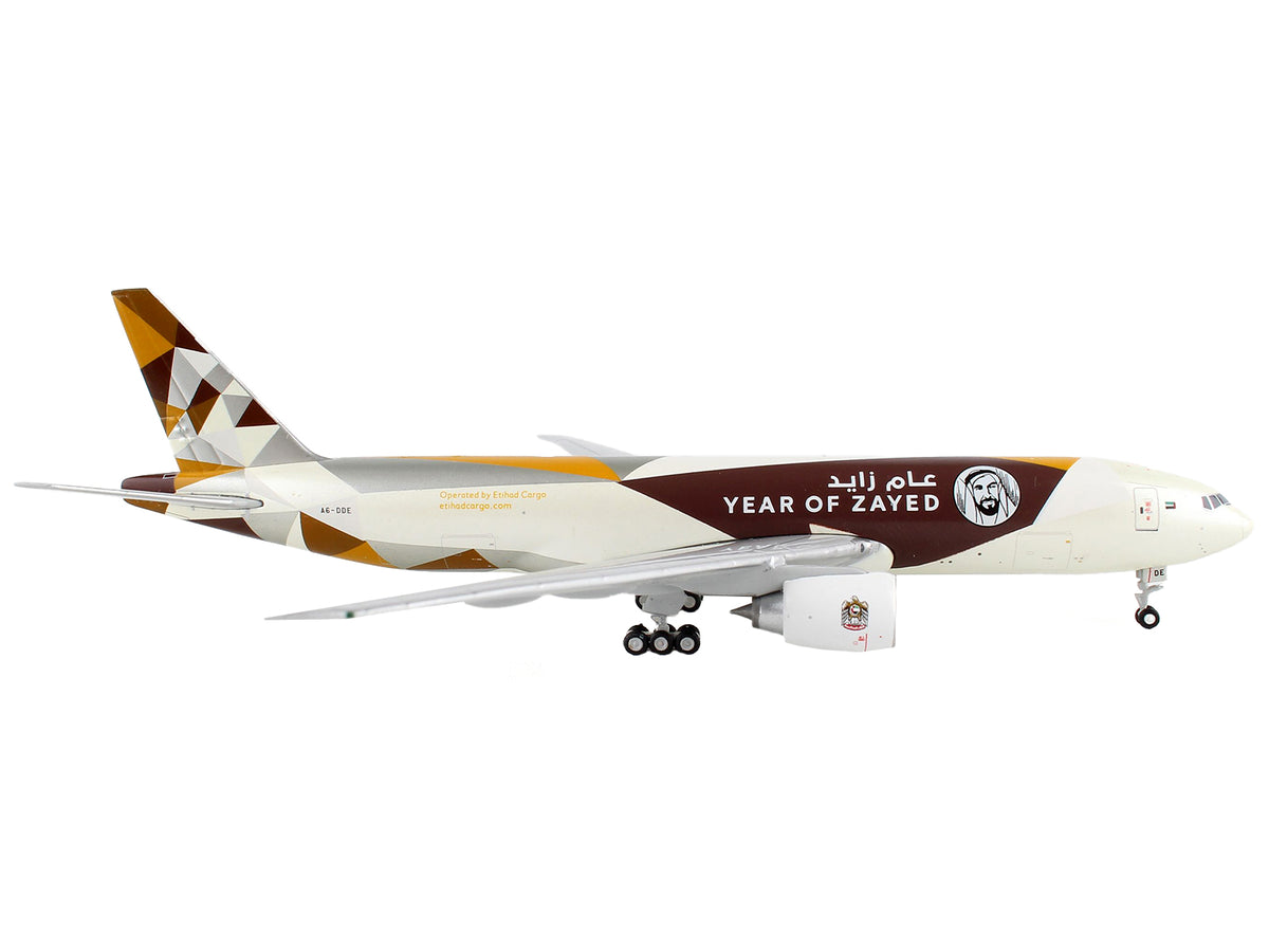 Boeing 777F Commercial Aircraft "Etihad Cargo - Year of Zayed" White with Graphics 1/400 Diecast Model Airplane
