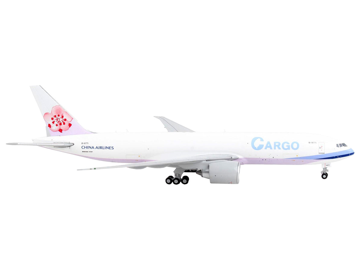 Boeing 777F Commercial Aircraft "China Airlines Cargo" White with Purple Stripes and Tail 1/400 Diecast Model Airplane