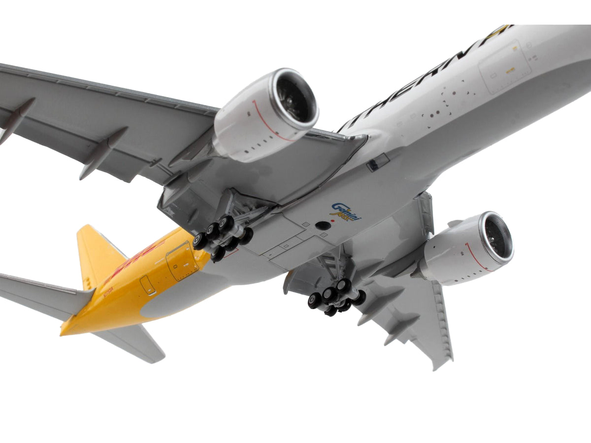 Boeing 777F Commercial Aircraft with Flaps Down "Southern Air - DHL" White and Yellow 1/400 Diecast Model Airplane