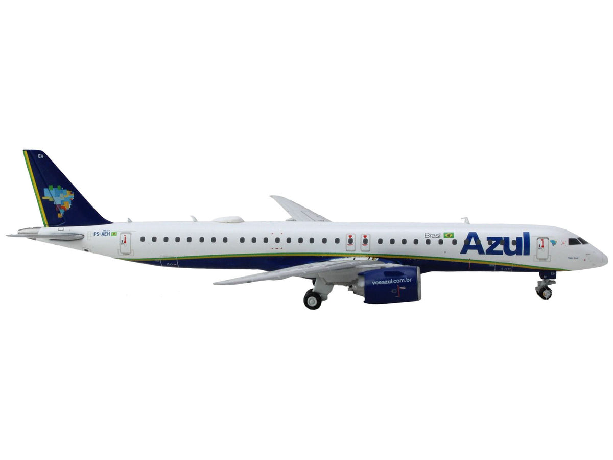Embraer E195-E2 Commercial Aircraft "Azul Brazilian Airlines" (PS-AEH) White with Blue Tail 1/400 Diecast Model Airplane