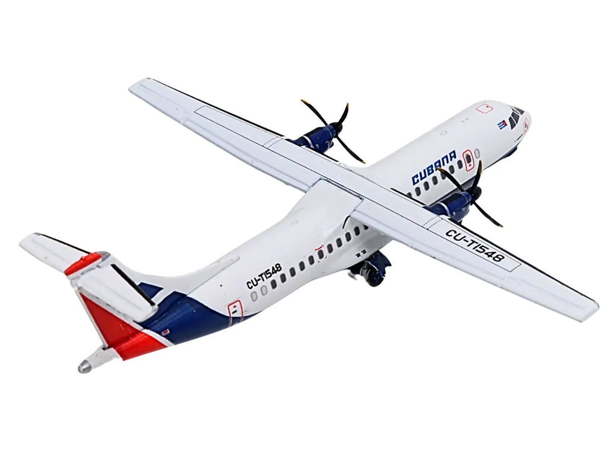 ATR 72-200 Commercial Aircraft "Cubana Airlines" (CU-T1548) White with Red and Blue Stripes 1/400 Diecast Model Airplane