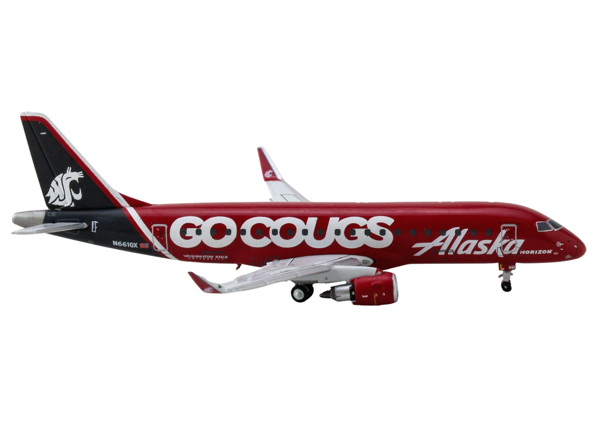 Embraer ERJ-175 Commercial Aircraft "Alaska Airlines/Horizon - Washington State Cougars" (N661QX) Red with Gray Tail 1/400 Diecast Model Airplane