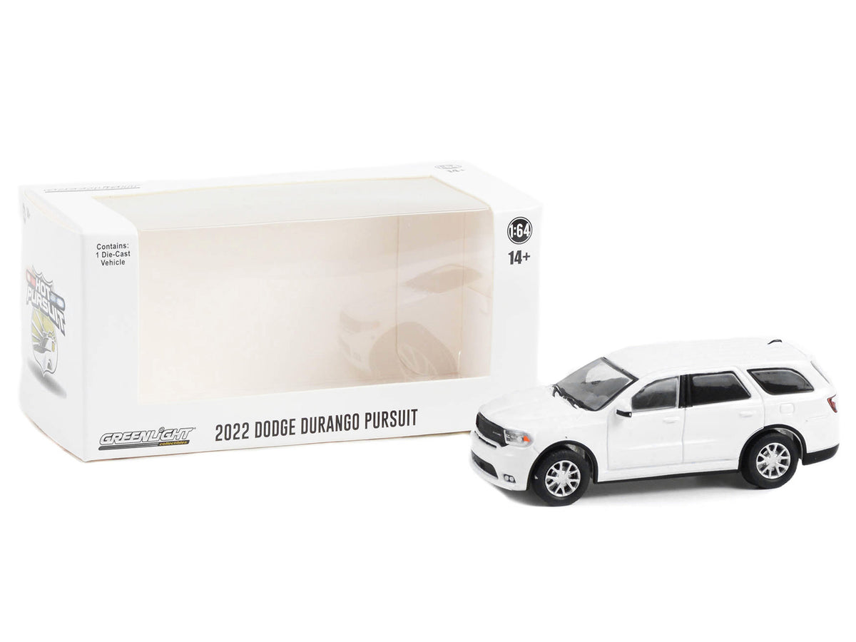 2022 Dodge Durango Pursuit Police Car White "Hot Pursuit" "Hobby Exclusive" Series 1/64 Diecast Model Car