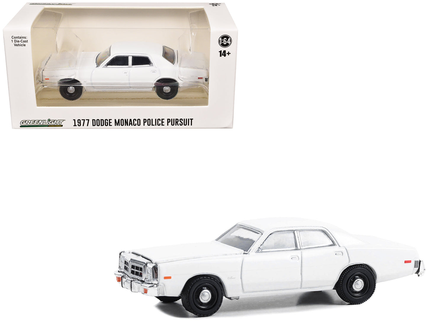1977-78 Dodge Monaco Police Pursuit White "Hot Pursuit - Hobby Exclusive" Series 1/64 Diecast Model Car