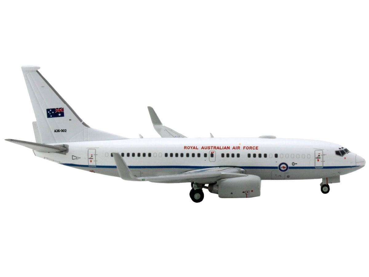 Boeing 737-700 Aircraft "Royal Australian Air Force" (A36-002) White with Blue Stripes "Gemini Macs" Series 1/400 Diecast Model Airplane