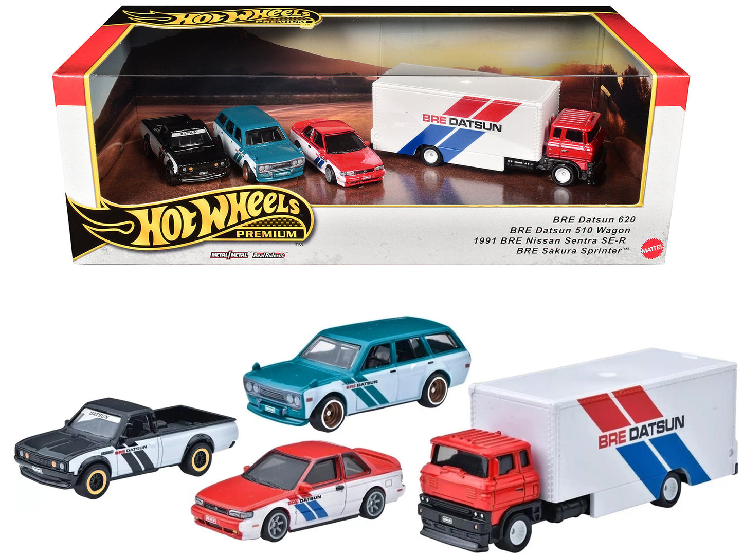 "BRE" Set of 4 pieces Series Hot Wheels "Premium" 2024 Series U Diecast Model Cars