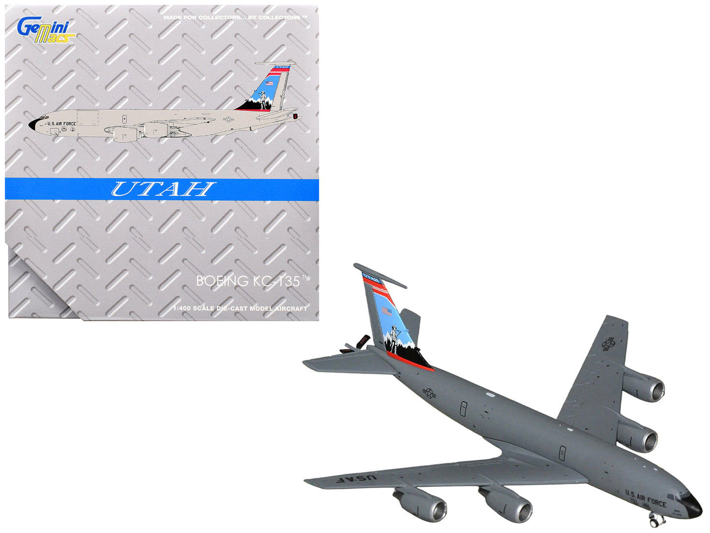 Boeing KC-135R Stratotanker Aircraft "Utah Air National Guard" United States Air Force (61-0275) Gray "Gemini Macs" Series 1/400 Diecast Model Airplane