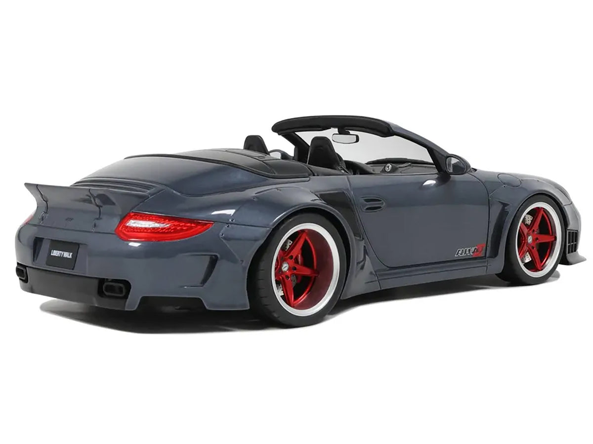 Porsche 911 LB-Works Alpha 9 Gray with Black Hood 1/18 Model Car