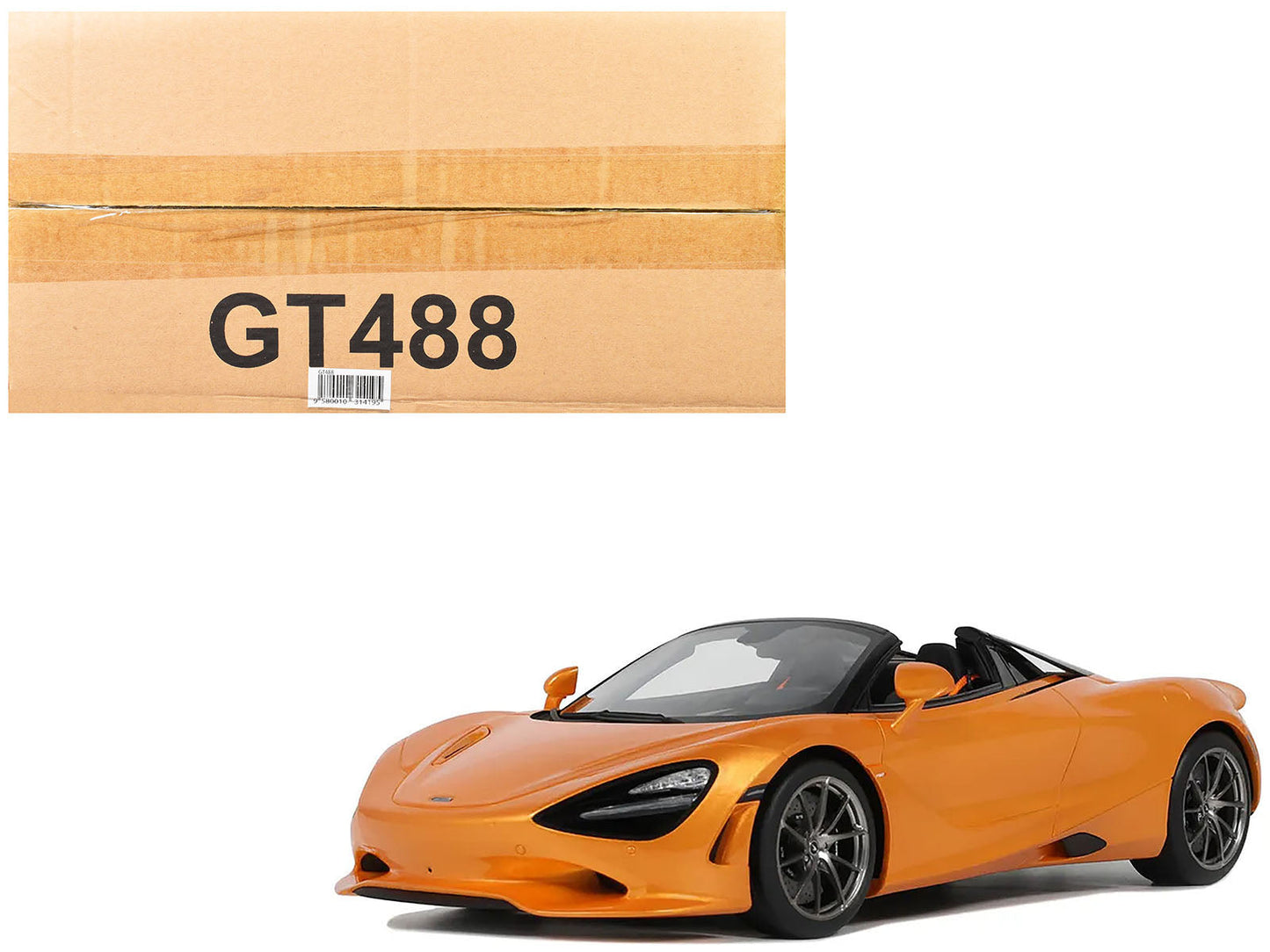 2024 McLaren 750S Spider Orange Metallic 1/18 Model Car
