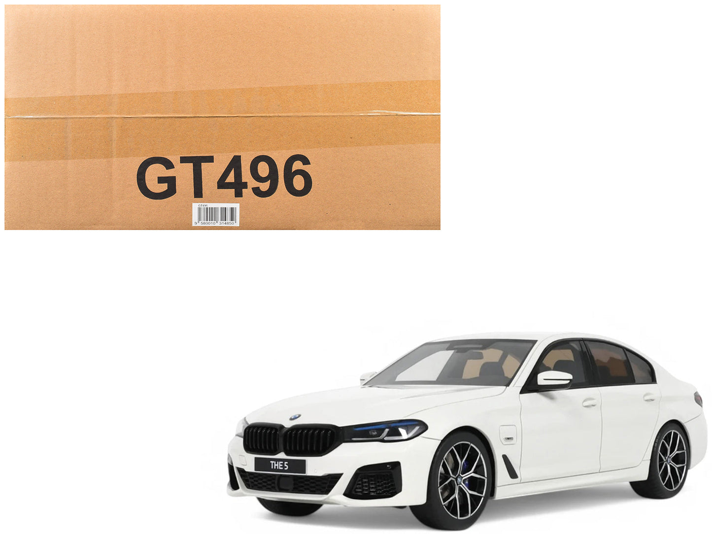 2023 BMW 545e xDrive M Sport Alpine White 1/18 Model Car