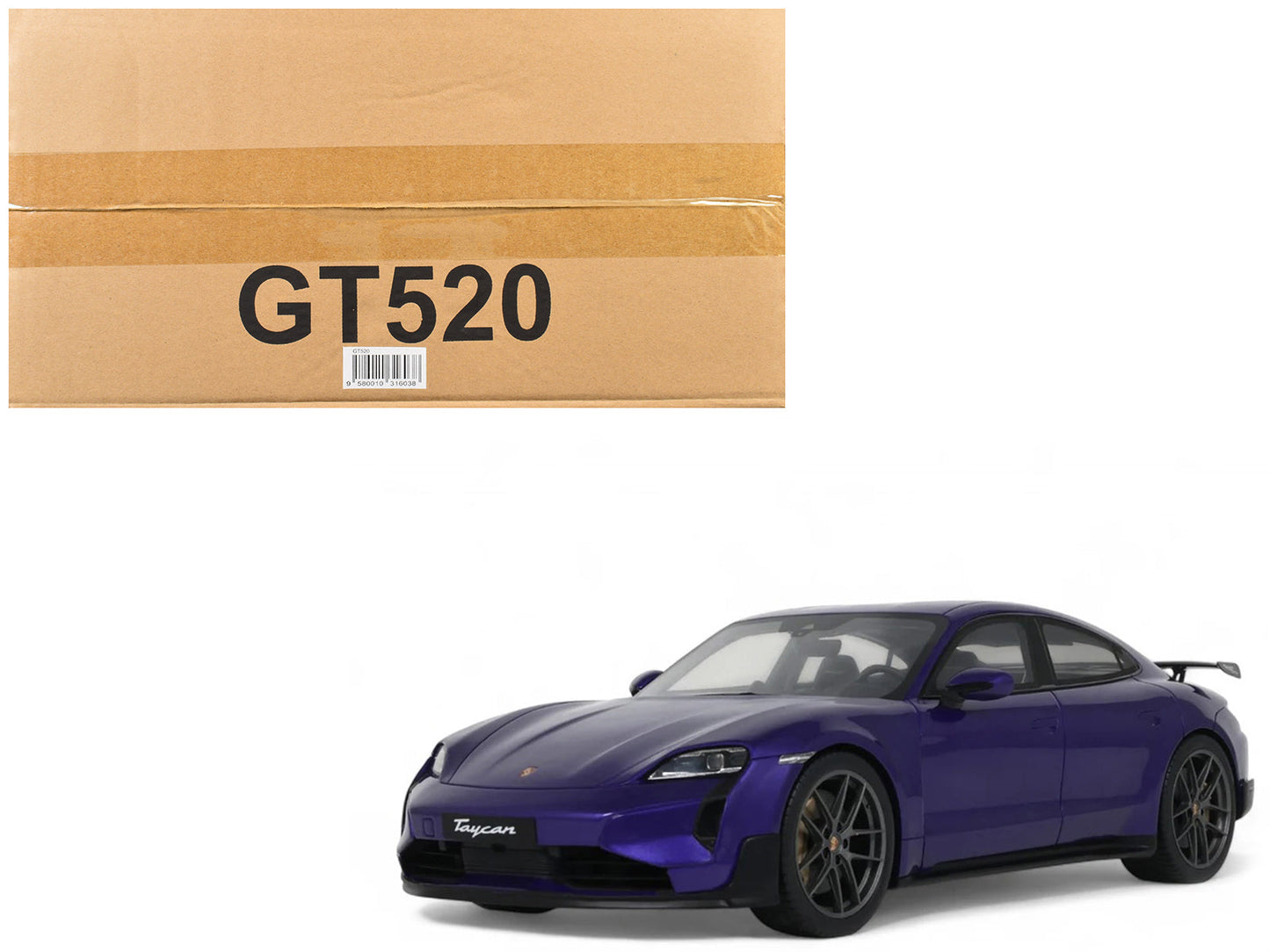 2023 Porsche Taycan Turbo GT Purple Sky Metallic 1/18 Model Car