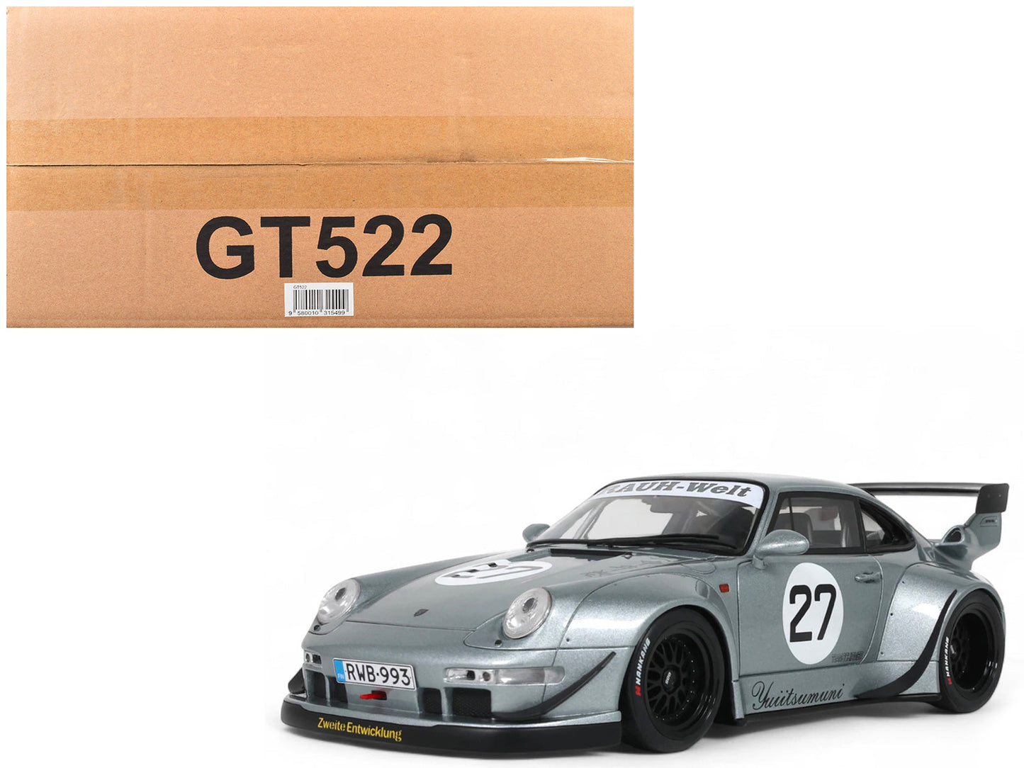 2024 RWB Yuiitsumuni #27 Silver Metallic 1/18 Model Car