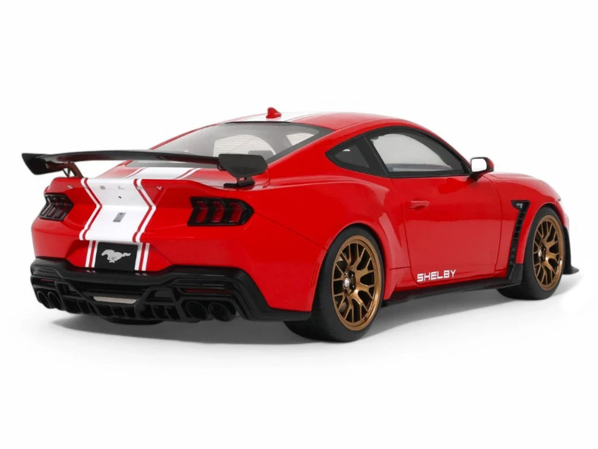 2025 Shelby Mustang Supersnake Race Red with White Stripes 1/18 Model Car