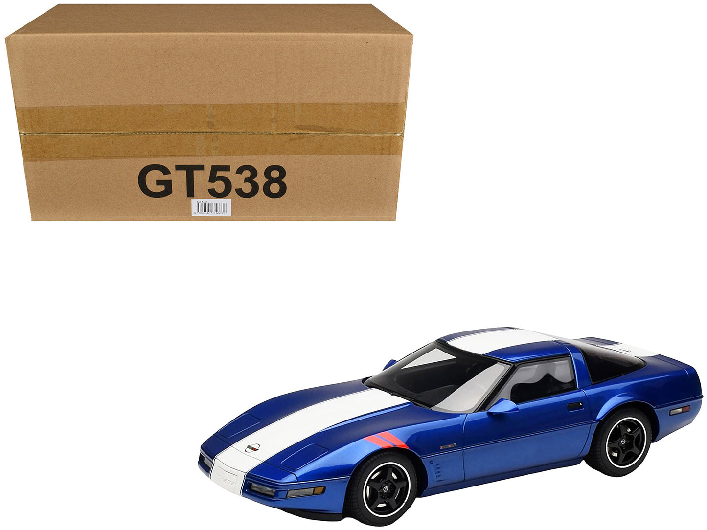 1996 Chevrolet Corvette C4 Grand Sport Blue Metallic with White Stripe 1/18 Model Car