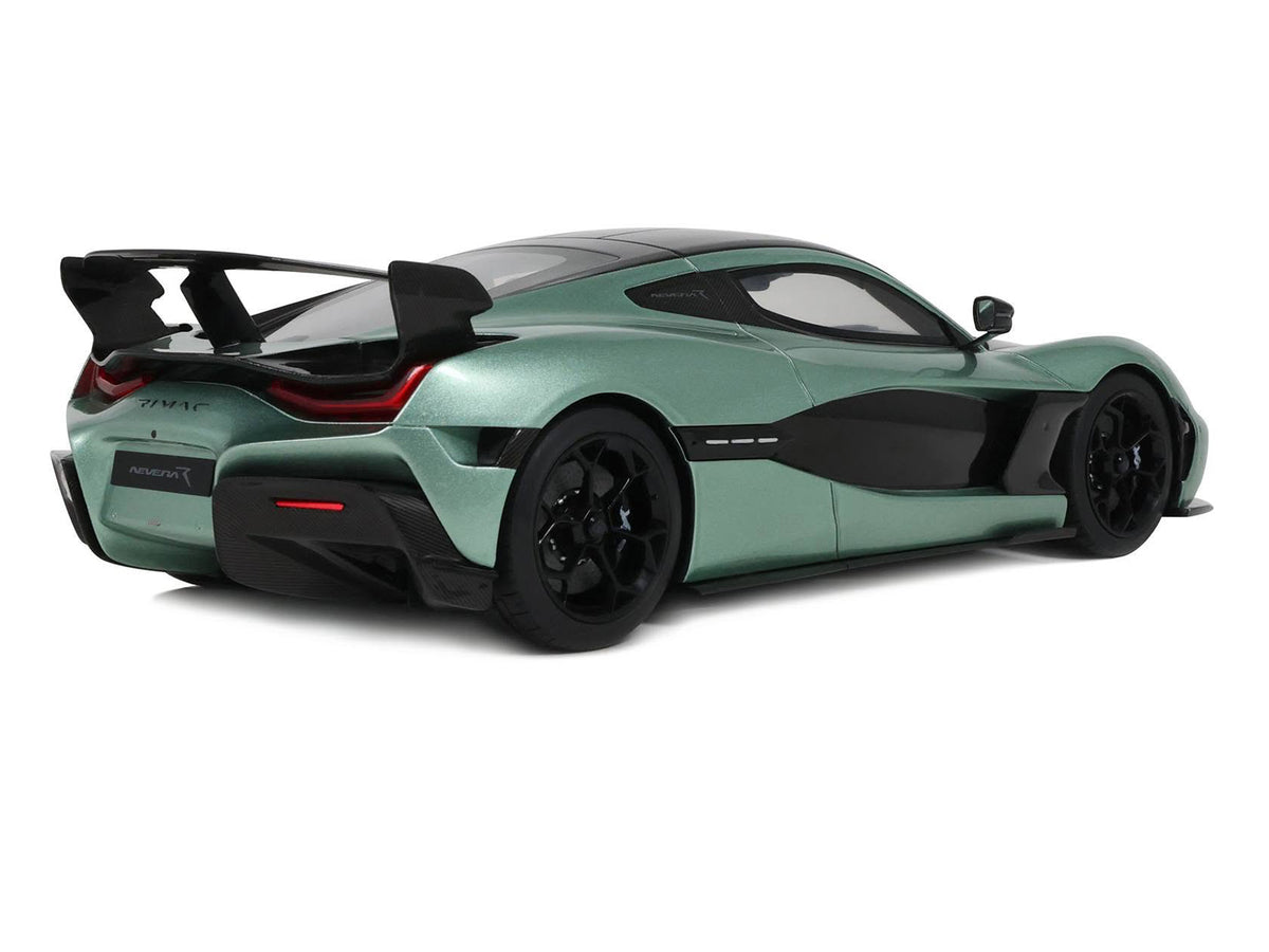 2024 Rimac Nevera R Green Metallic with Black Top 1/18 Model Car