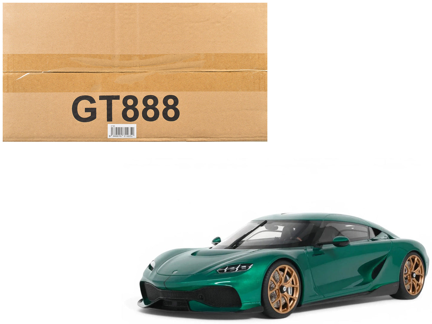 2024 Koenigsegg Gemera Racing Green Metallic 1/18 Model Car