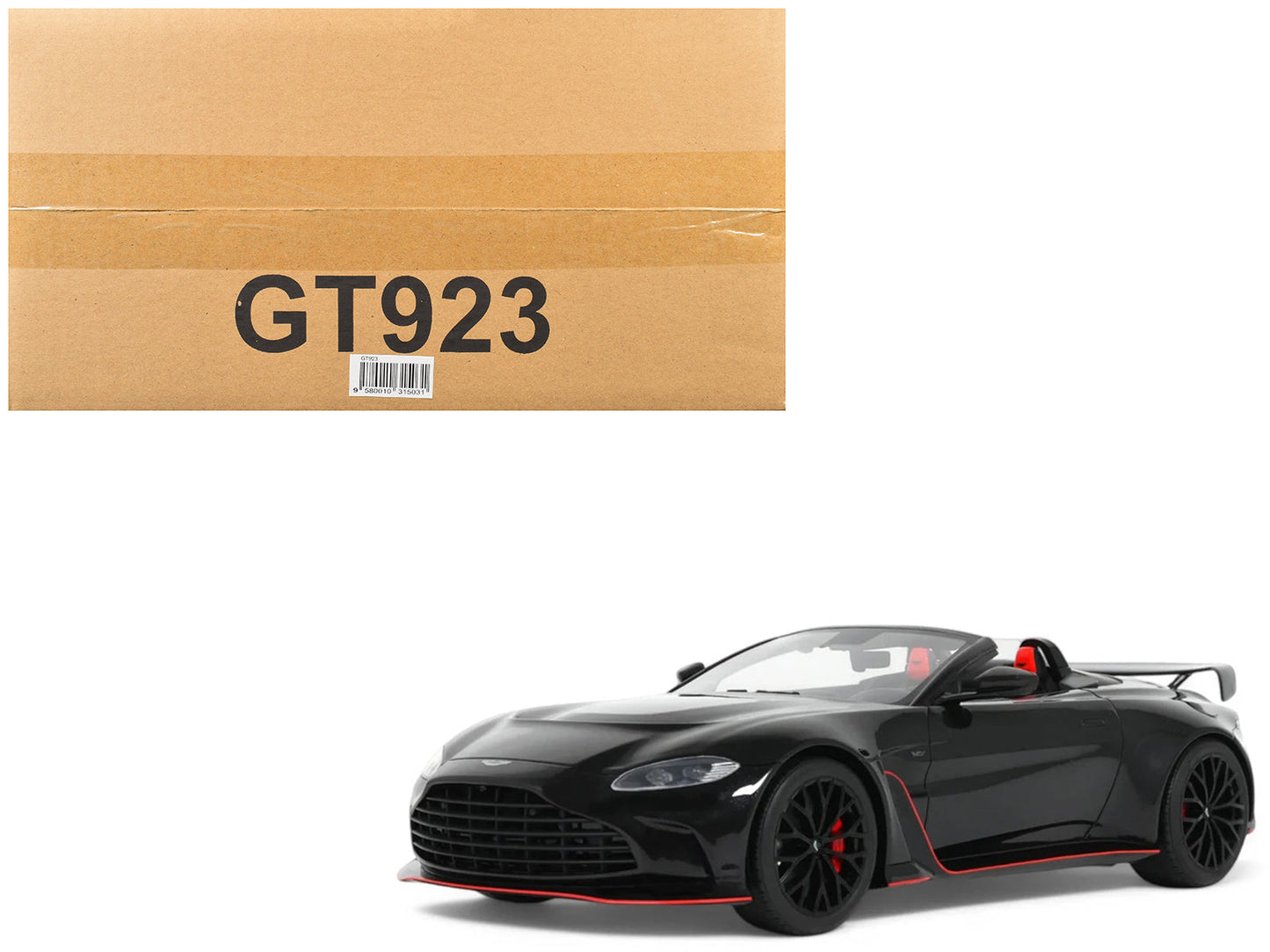 2023 Aston Martin V12 Vantage Roadster Onyx Black 1/18 Model Car