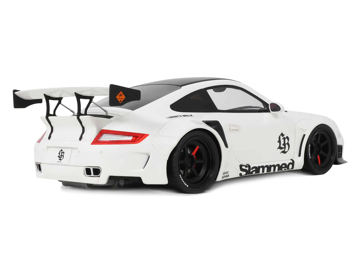 2024 Porsche 911 Turbo LB-Works White with Black Top 1/18 Model Car