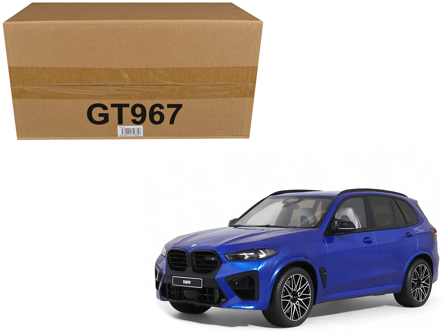 2023 BMW X5 M Competition Blue Metallic with Black Top 1/18 Model Car
