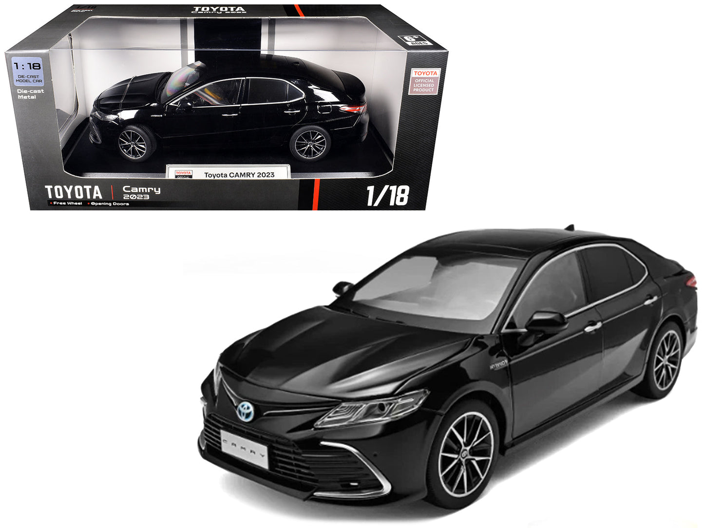 2023 Toyota Camry Hybrid Black 1/18 Diecast Model Car