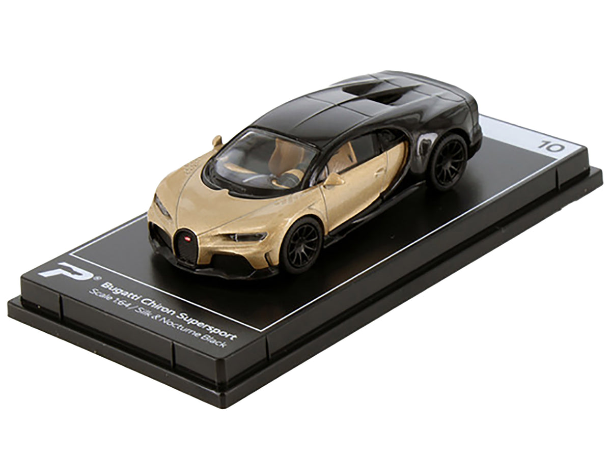 Bugatti Chiron Supersport Silk Gold Metallic and Nocturne Black "Hypercar League Collection" 1/64 Diecast Model Car