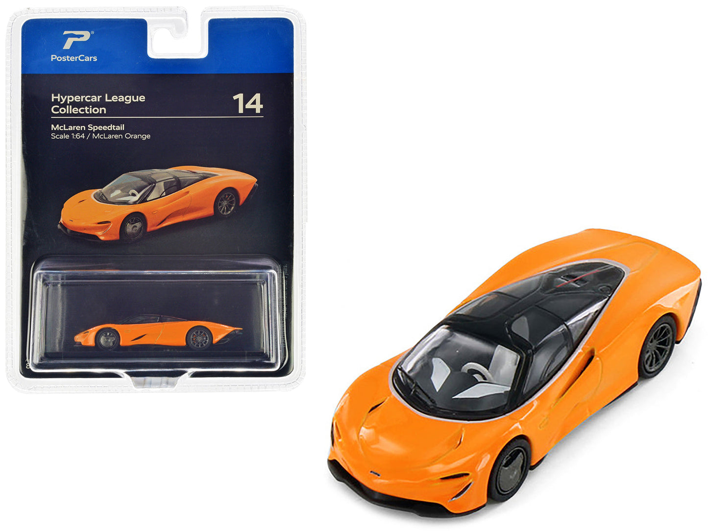 McLaren Speedtail McLaren Orange with Black Top "Hypercar League Collection" 1/64 Diecast Model Car