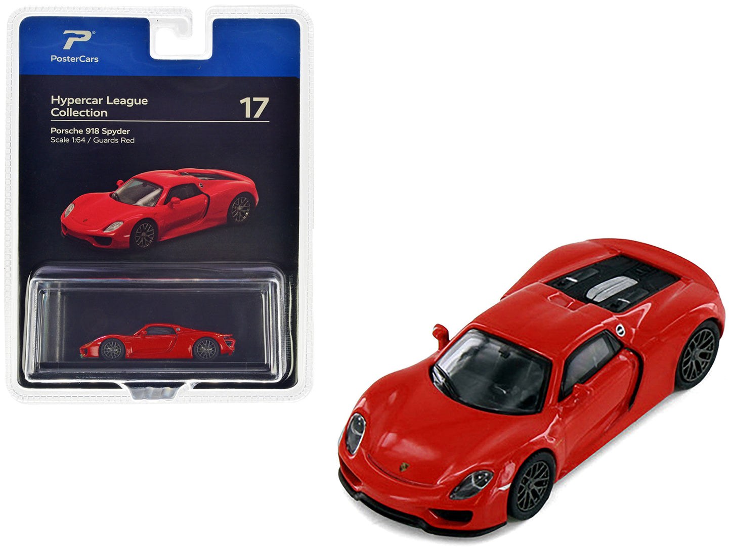 Porsche 918 Spyder Guards Red "Hypercar League Collection" 1/64 Diecast Model Car