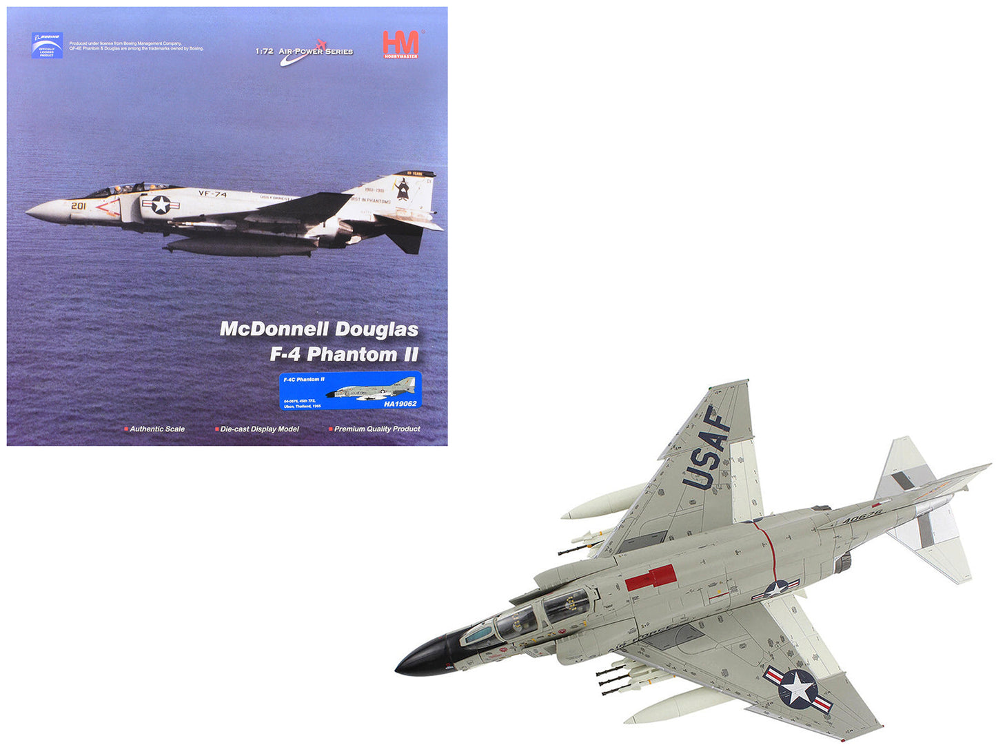 McDonnell Douglas F-4C Phantom II Fighter-Bomber Aircraft "45th TFS Ubon Thailand" (1965) United States Air Force "Air Power Series" 1/72 Diecast Model