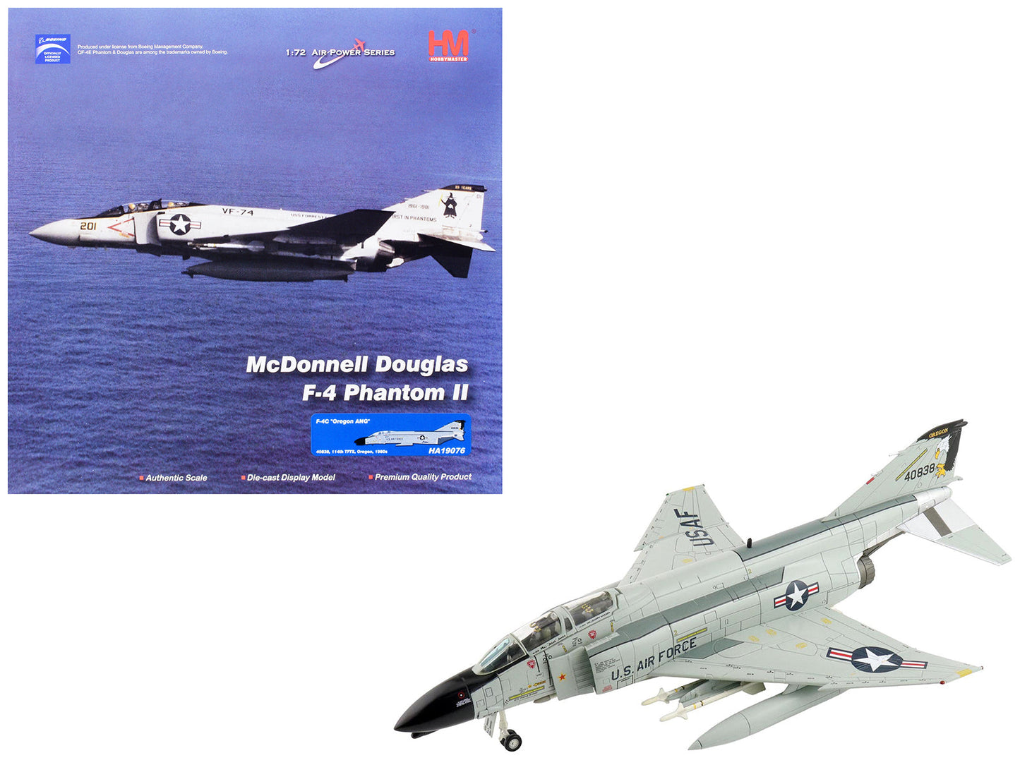 McDonnell Douglas F-4C Phantom II Fighter-Bomber Aircraft "40838 114th Tactical Fighter Training Squadron Oregon Air National Guard" (1980) United States Air Force "Air Power Series" 1/72 Diecast Model