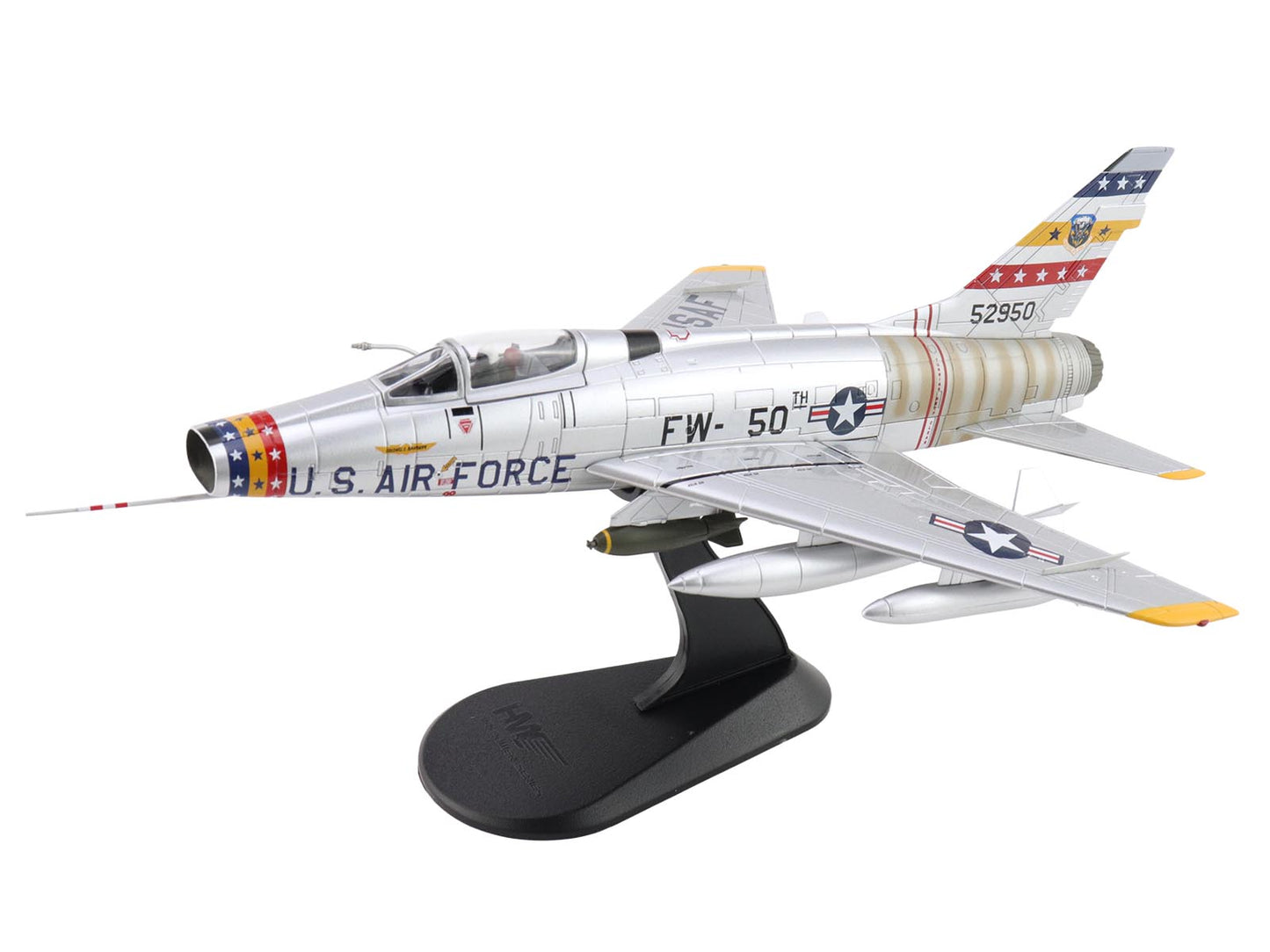 North American F-100D Super Sabre Fighter Aircraft "FW-871 81st TFS 50th TFW France" (1958) United States Air Force "Air Power Series" 1/72 Diecast Model