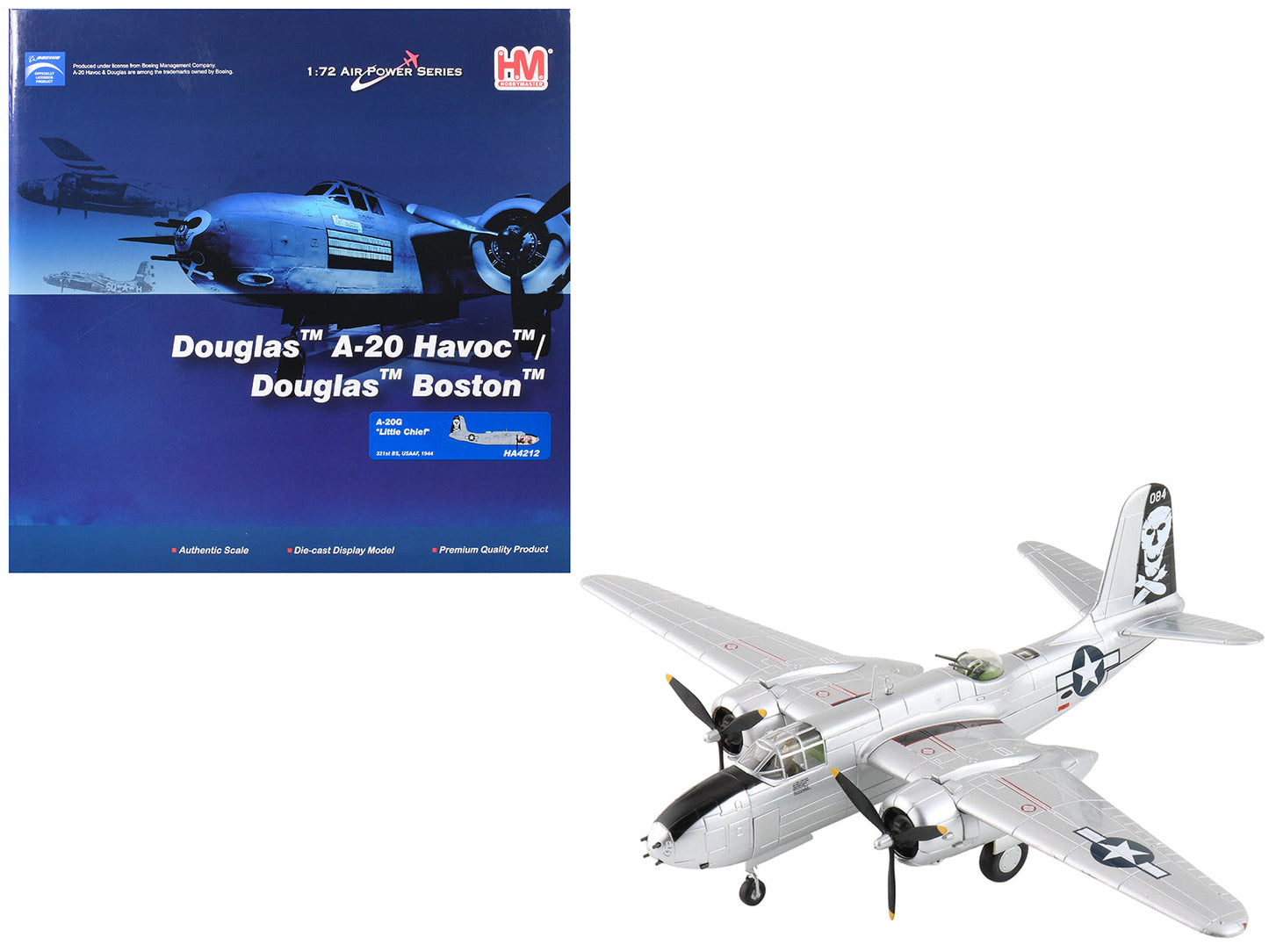 Douglas A-20G Havoc Aircraft "Little Chief 43-9521 321st BS" (1944) United States Army Air Forces "Air Power Series" 1/72 Diecast Model