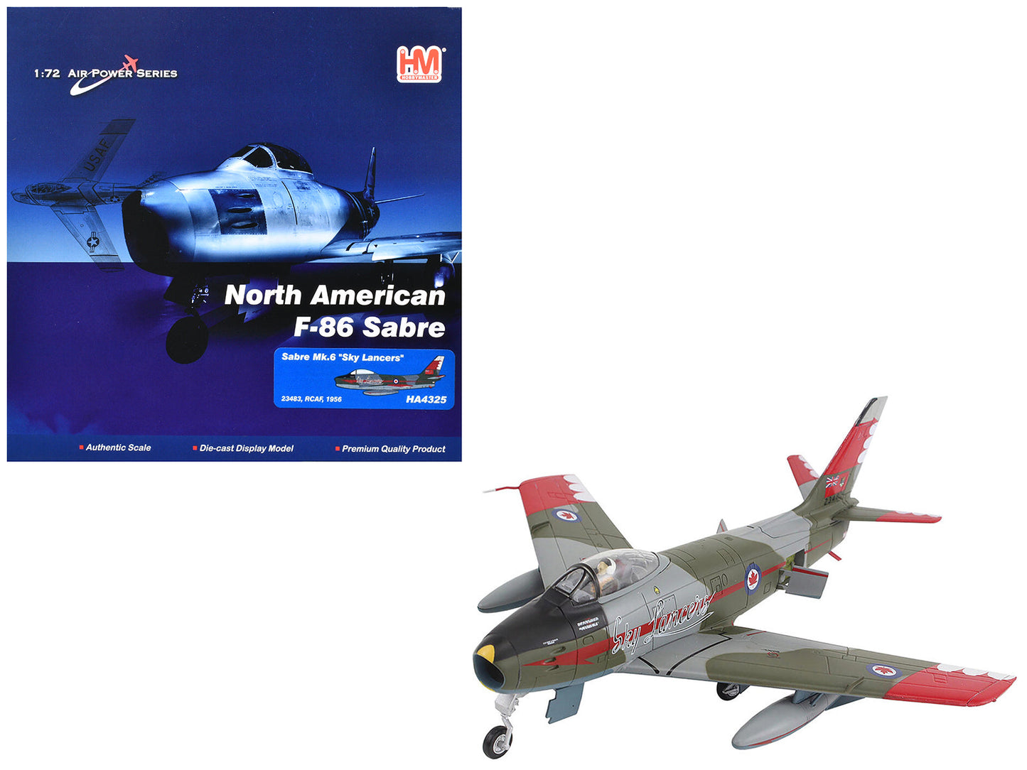 Canadair Sabre Mk.6 Fighter Aircraft "Sky Lancers" (1956) Royal Canadian Air Force "Air Power Series" 1/72 Diecast Model