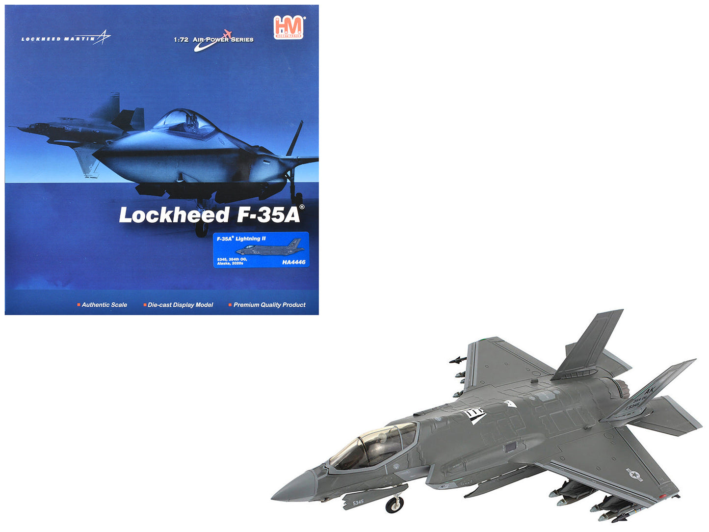 Lockheed Martin F-35A Lightning II Aircraft "5345 354th Operations Group Eielson Air Force Base Alaska" (2020s) United States Air Force "Air Power Series" 1/72 Diecast Model