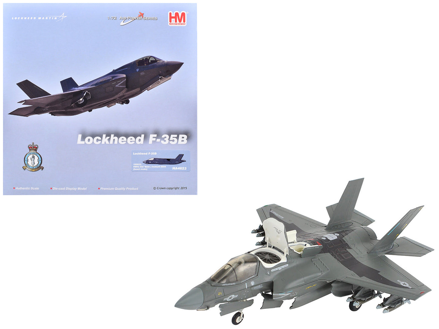 Lockheed F-35B Lightning II Aircraft (Beast Mode) "169623 VMFA-242 Bats Iwakuni Japan" (2024) United States Marine Corps "Air Power Series" 1/72 Diecast Model