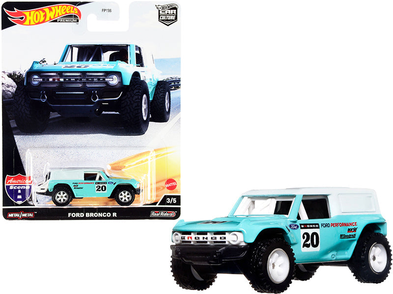 Ford Bronco R #20 Turquoise with White Top "American Scene" "Car Culture" Series Diecast Model Car