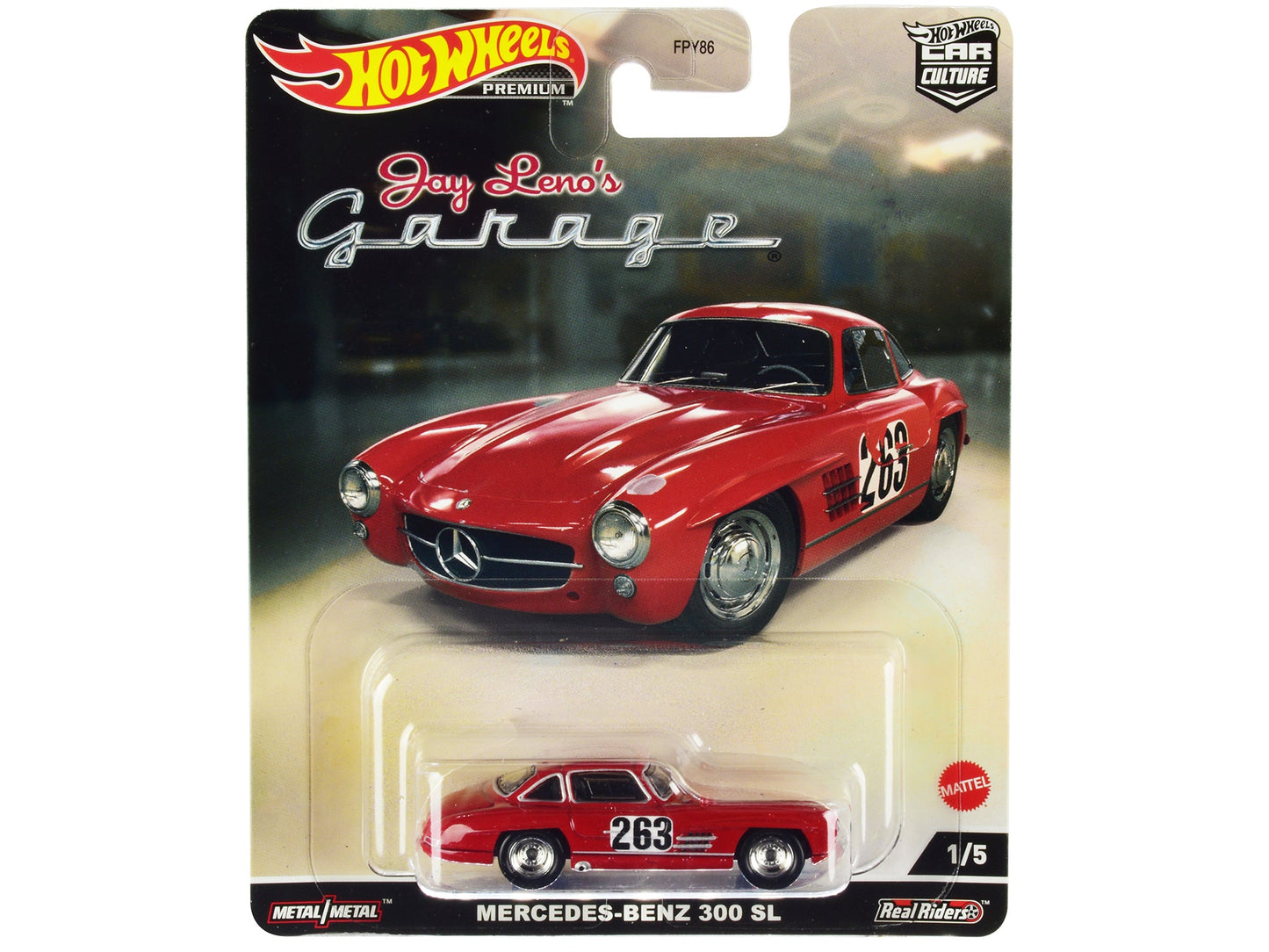 Mercedes-Benz 300 SL #263 Red (Weathered) "Jay Leno’s Garage" Diecast Model Car