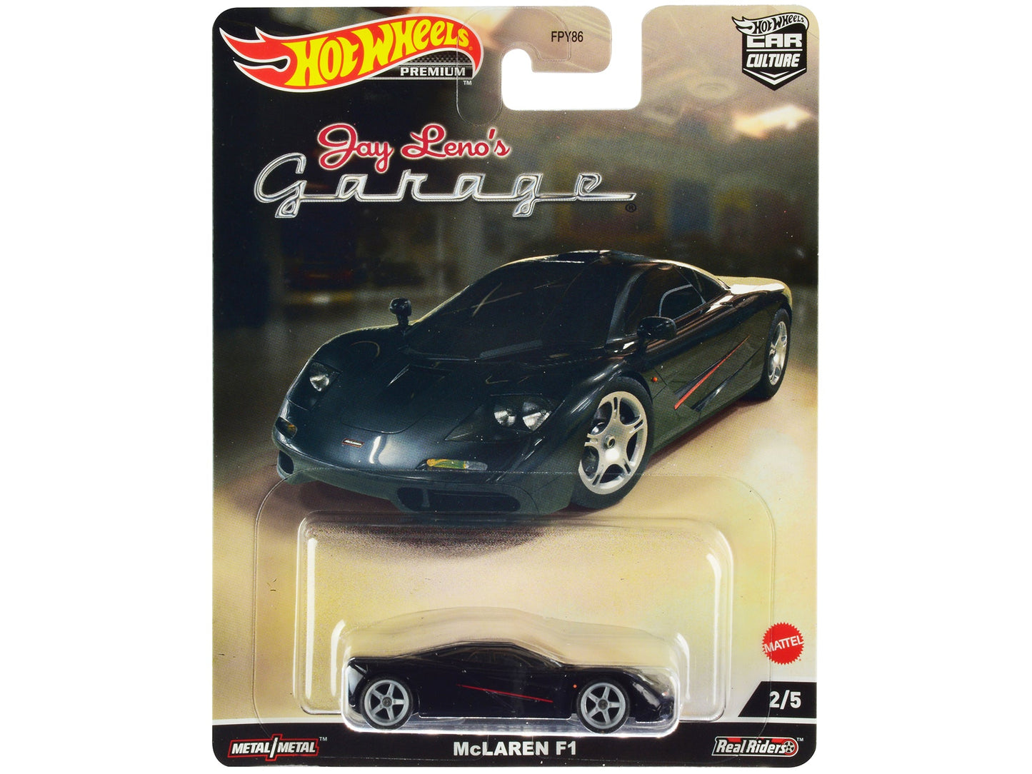 McLaren F1 Black with Red Stripes "Jay Leno’s Garage" Diecast Model Car