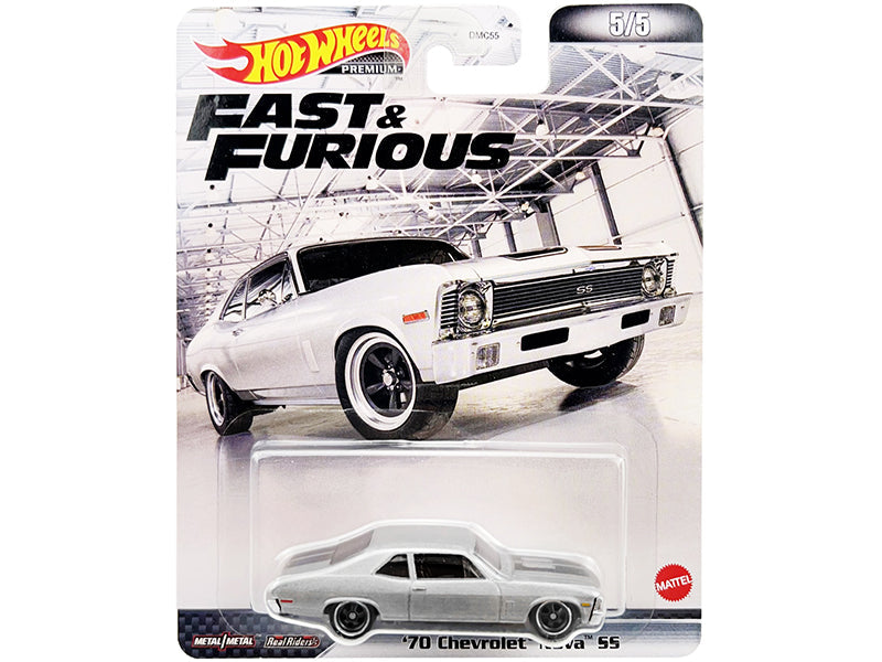 1970 Chevrolet Nova SS Silver Metallic with Black Stripes "Fast & Furious" Series Diecast Model Car