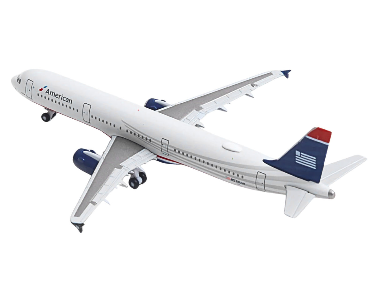 Airbus A321 Commercial Aircraft "American Airlines" (N578UW) Gray with Blue Tail 1/500 Diecast Model