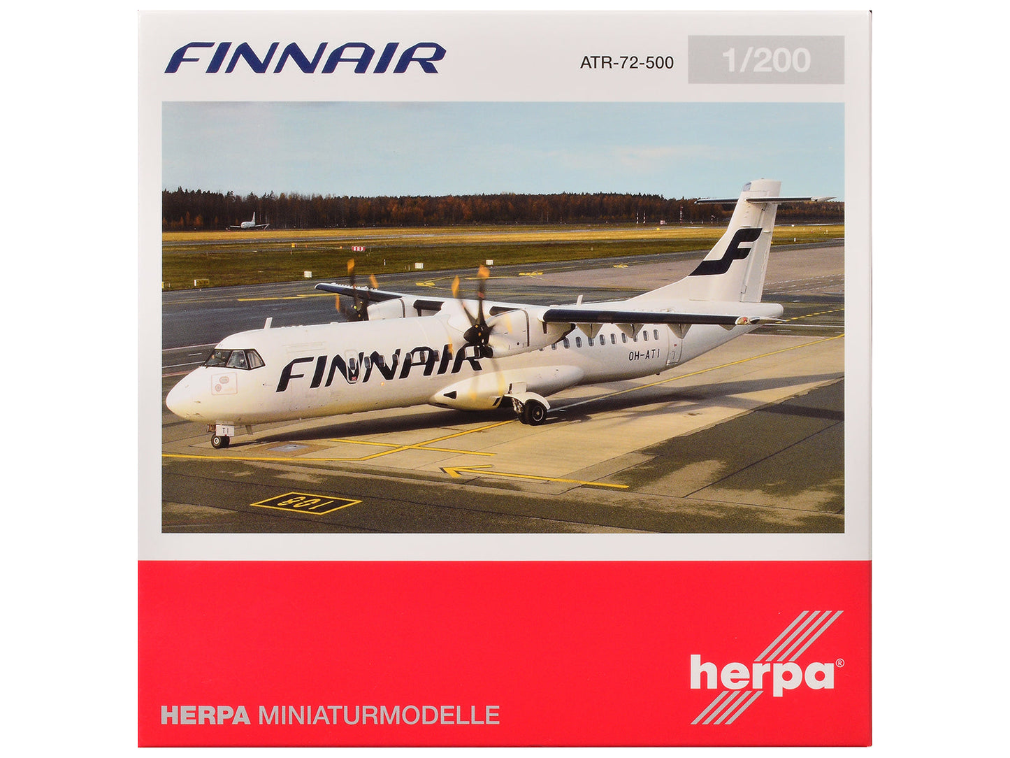 ATR 72-500 Commercial Aircraft "FinnAir" (OH-ATI) White 1/200 Diecast Model Airplane