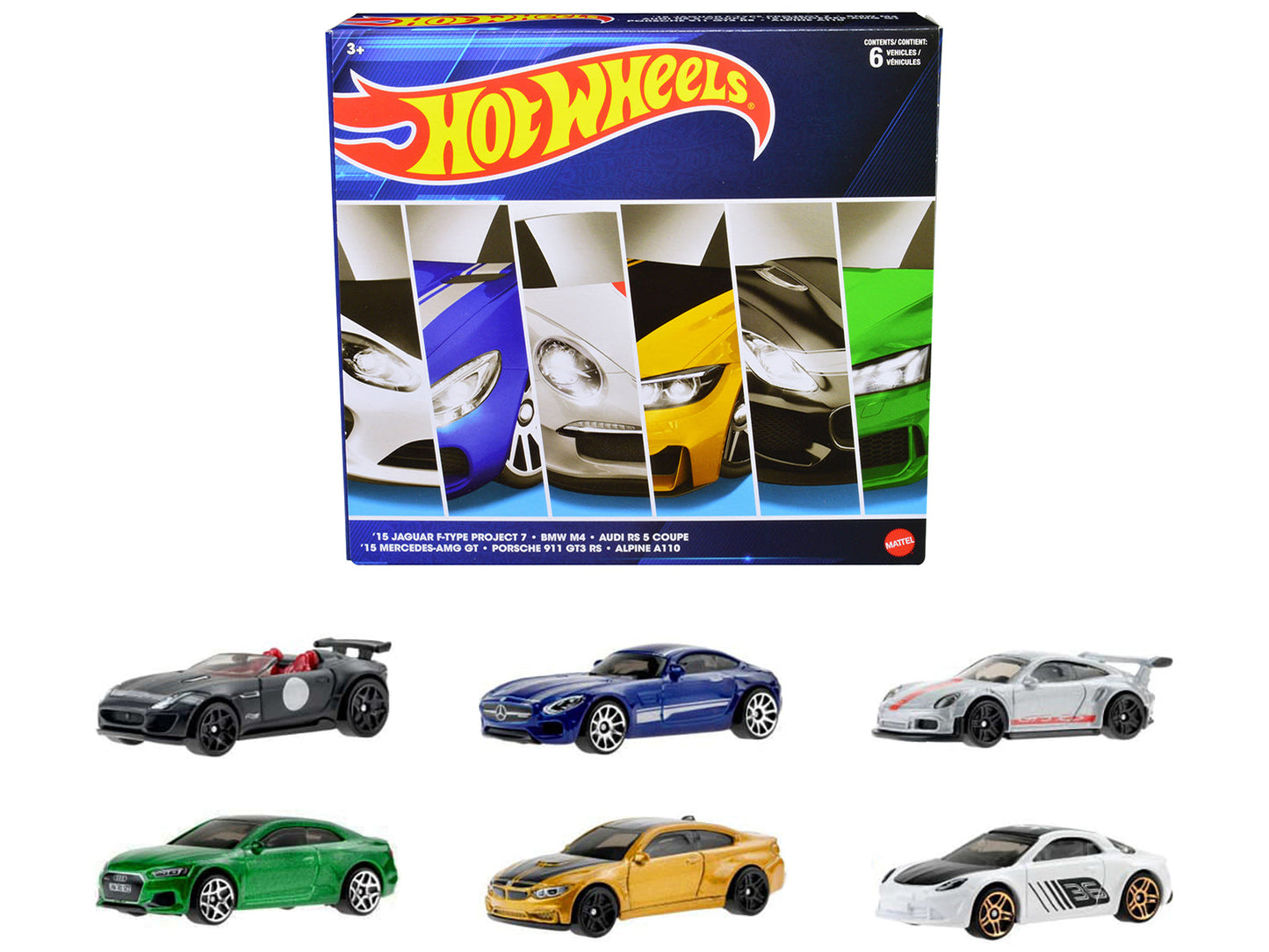 "European Theme" 6 piece Set Diecast Model Cars